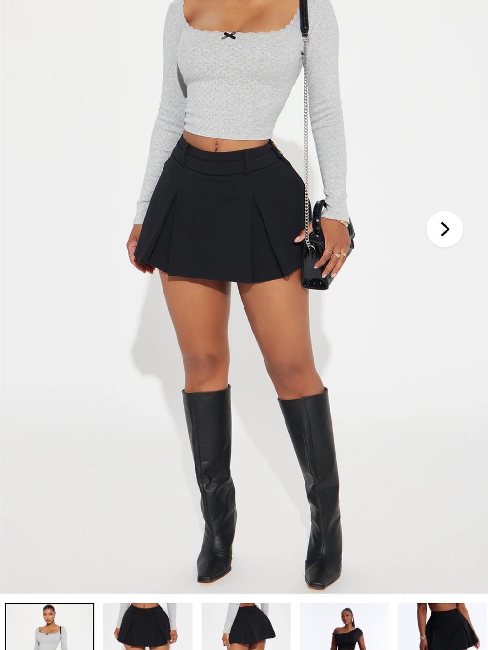 Fashion Nova Black Pleated Mini Skirt